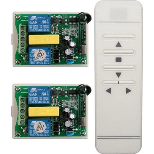 AC220V Digital display intelligent RF remote control switch +2*receiver/ projection screen/Tubular motor garage door / shutters
