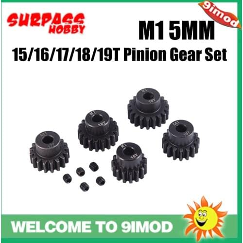 SURPASS HOBBY M1 15T 16T 17T 18T 19T Pinion Gear Set for Traxxas 1/8 Redcat Tamiya RC Off-road Monster Truck 5mm Shaft Motor