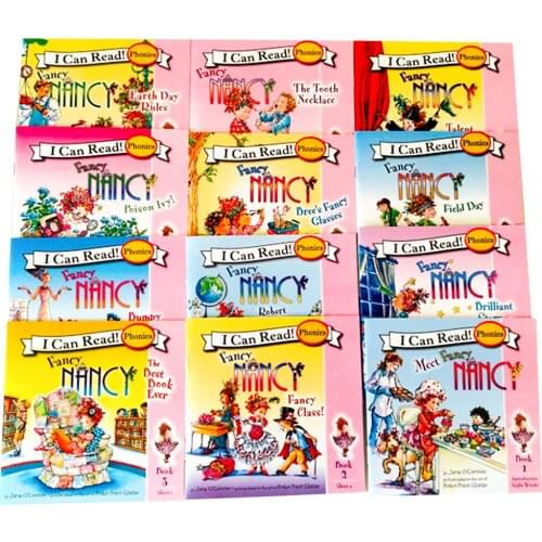 12 books/set I Can Read Phonics Books FANCY NANCY In English Language Book for Baby Kids Story Books for Children Learning Toy