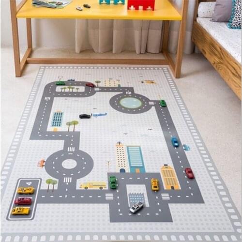 130*80cm Childrens Road Game Carpet Non-Slip Floor Mat for the Nursery Crawling Pad Boys Bedroom Rugs Kids Room Decoration