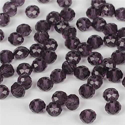 145Pcs/Bag 3*4mm Violet Faceted Crystal Glass Stone Beads Rondelle Spacer Charm Beads For Jewelry Making DIY Necklace Summer Sty