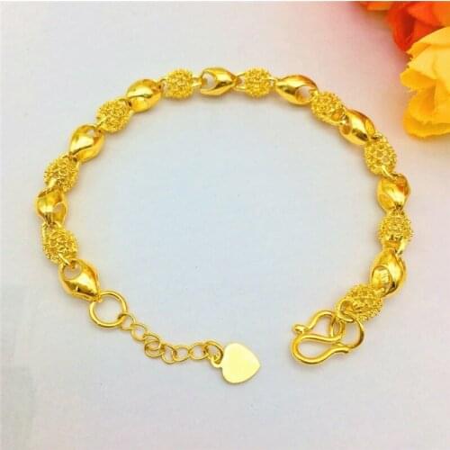 14K Yellow Gold Bracelet Womens Wedding Engagement Jewelry Delicate Charms Bracelet Not Fade Yellow Gold Jewelry Birthday Gift