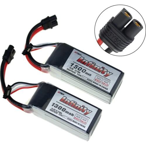 2/5PCS for Infinity 4S 14.8V 1500mAh 85C Graphene LiPo Battery Rechargeable XT60 Plug Connector Support 15C Boosting Charger