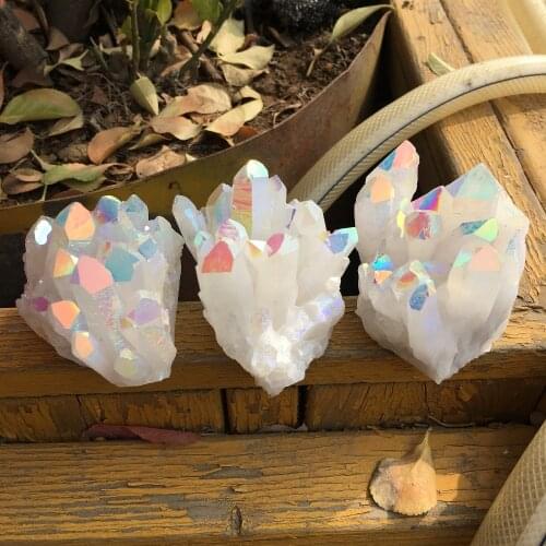 200G Beautiful angel aura quartz crystal cluster for decoration