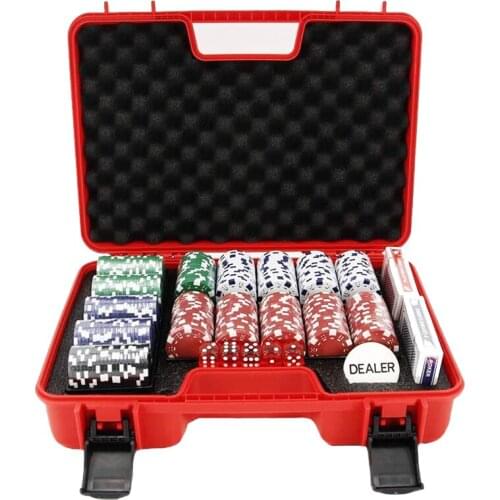 300pcs Poker Chips Case PP Material Casino Monopoly Chips Storage Box Chip Container Protable Mambling House Tokens Suitcase