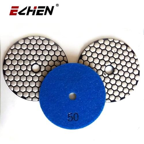 7pcs 4"/100mm Diamond Dry Polishing Pad For Granite Marble Grit #50 Sanding Disc Stone Disk Polisher