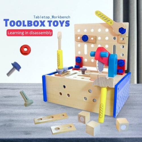 Kids Baby Wood Repair Set Tool Multifunctional Toys Portable Repair Tool Box Cartoon Boy Educational Toys For Boy Puzzle Toy