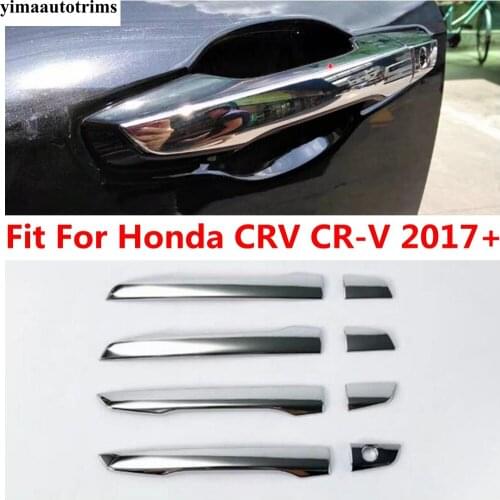 Yimaautotrims Auto Accessory For Honda CRV CR-V 2017 2018 2019 2020 ABS Chrome Door Pull Handle Cover Stickers Trim 8 Pcs / Set