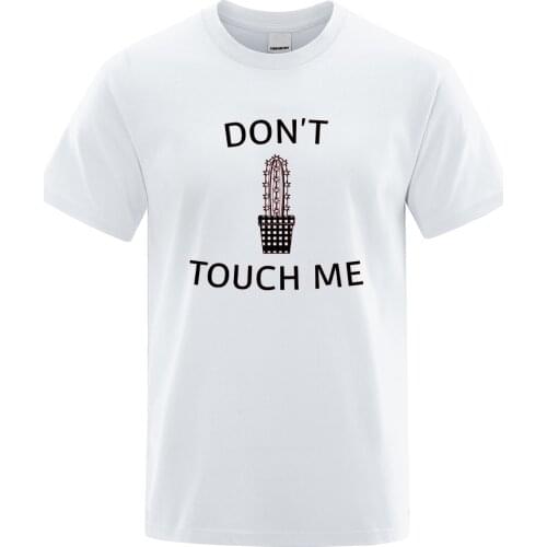 Don't Touch Me Letter Prints Man Tees Shirts Short Sleeve Tops Oversized Comfortable T Shirt Men Crewneck Breathable T Shirt