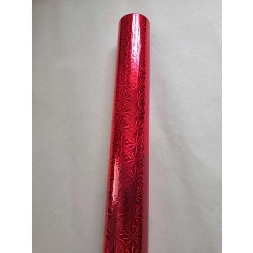 Holographic foil red color snowflake pattern hot press on paper or plastic 64cm x 120m stamping foil