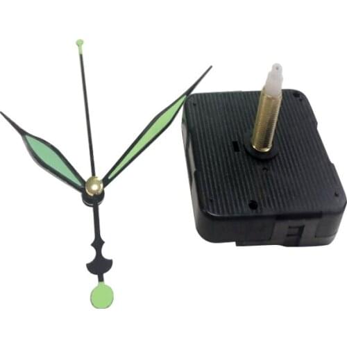 Hot sale Quartz Clock Movement Mechanism DIY Repair Parts Black +Beautiful Fluorescence Hands