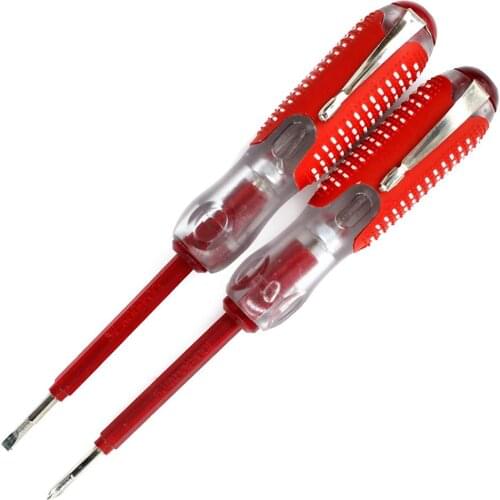 100-500V Voltage Indicator Cross Slotted Screwdriver Electric Test Pen Durable Insulation Electrician Home Tool