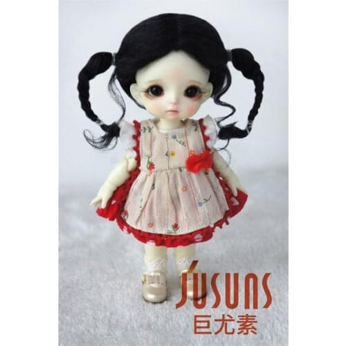 JD556 1/8 Lovely BJD Mohair Wig for 5-6Inch Doll Soft Doll Hair in TwoBraids Fashion Doll Collection JD556 1/8 Lovely BJD Mohair