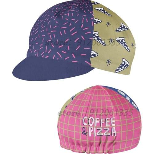 Coffee Pizza Cycling Cap Men And Women Bike Wear Headdress Cycling Hat Caps Road Mountain Bike Race Headwear