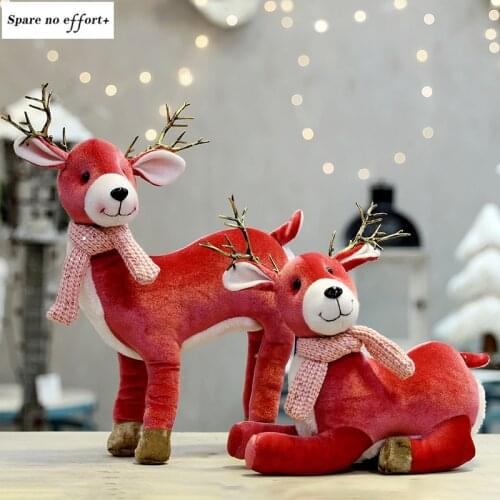 Cute Doll Christmas Decoration Fabric Mini Holiday Celebration Hotel Christmas Special Reindeer Shopping Mall Scene for Families