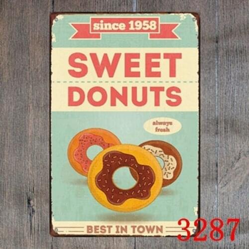 Sweet donuts metal Tin Sign 20*30 cm sticker Decor Bar Pub Home Vintage Retro Poster comic sticker