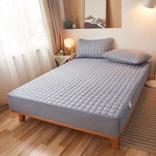 Soft Sanding Fabric Anti-mite Quilted Mattress Cover King Queen Size Padding Cotton Pad Protector Cover Not Including Pillowcase