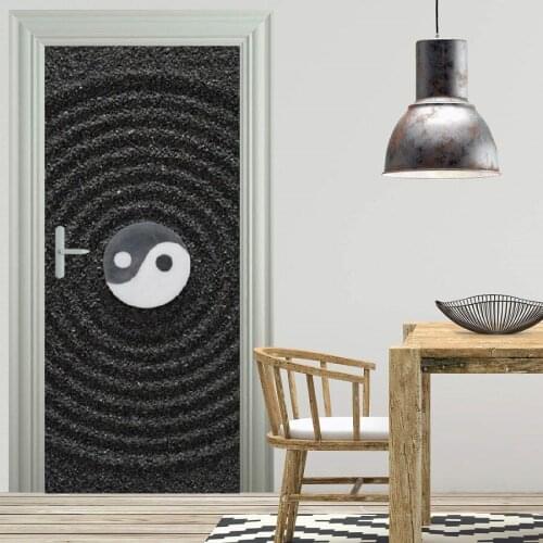 3D Customized Door Mural Chinese Tai Chi Wallpaper mural Wall Print Decal Wall Mural Photo self adhesive door wrap