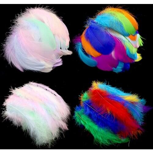 Natural Feather 4-20 Cm Marabou DIY Dyed Colorful Feathers Carnival Halloween Christmas DIY Craft Decoratie Wedding Decoration