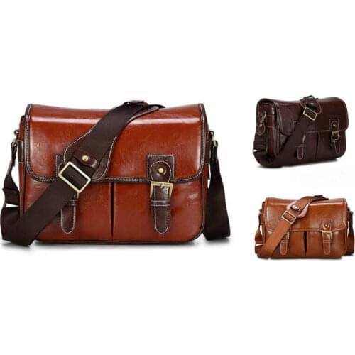 NEW Medium PU Leather Camera Bag Camera Case SLR DSLR Shoulder Messenger Bag Insert For NIKON CANON SONY FUJI PENTAX LEICA 115