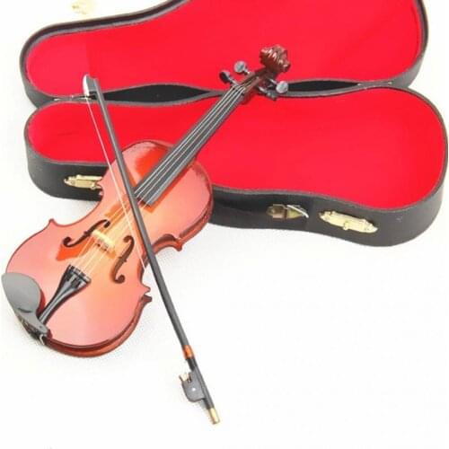 New Mini Violin Model Upgraded Version With Support Miniature Wooden Musical Instruments Collection Decor Ornaments Model