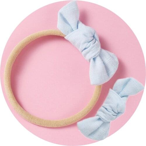 Solid Baby Girl Bows Nylon Headbands Kids Bowknot Headwraps Elastic Hair bands 2020 Toddler Headwear Fashion Hair Accessories