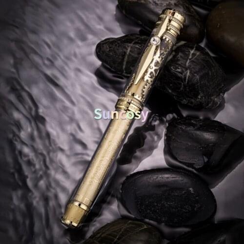 HERO 90th anniversary Limited edition Fountain Pen, 18K Gold NIB 05mm, 90 zircons, Business Gift Collection Set