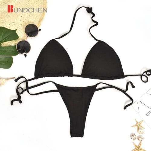 Drop Shipping Sexy Push Up padded Brazilian Bikini Set Women 11 Colors Bandage Solid Swimsuit Triangle Swimwear Bathing