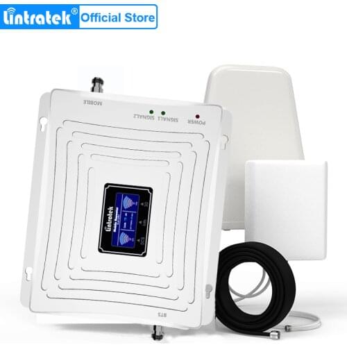 Lintratek 3G GSM 4G Signal Repeater 4G LTE 1800 GSM 1800MHz 3G UMTS 2100Mhz LCD Mobile Phone Signal Booster Amplifier Full Kit