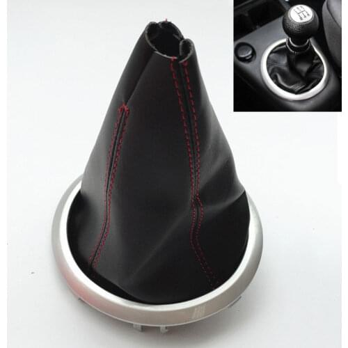 For Suzuki Swift MK2 2005 2006 2007 2008 2009 2010 Gear Shift Knob Boot Gaiter Dust Cover Collar Frame Red/Black Stitch