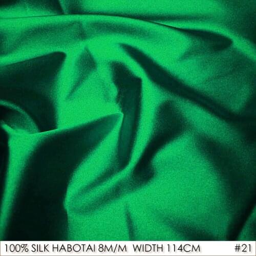 SILK HABOTAI 114cm width 8momme/100% Pure Silk Lining Fabric Sewing Batik Painting DIY Patchwork Fabric Bamboo Green NO 21