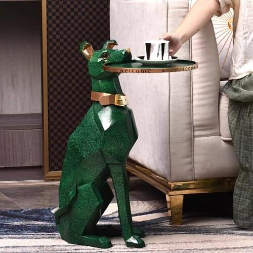 Nordic Decoration Home Geometric Floor Statue Ornaments Dog Tray Sculpture Coffee Table Home Decoration Living Room Decoration