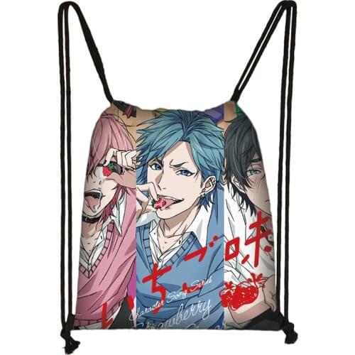 Anime Yarichin Bitch Club Print Drawstring Bag Men Women Storage Bags Teenager Casual Backpack Shopping Beach Bags