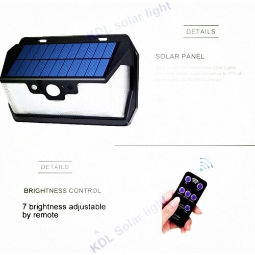 55 LED 900lm Solar Light remote control radar smart switch ip65 waterproo IP65 camp street wall lamp yard garage pa