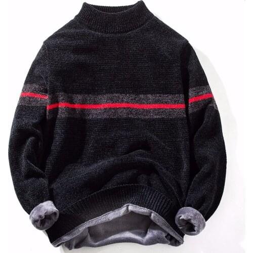 Sweater mens half high collar sweater autumn and winter new youth high collar mens wear thickening Plush / No Plush