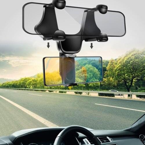 360 Rotatable Car Rearview Mirror Mobile Phone Stands Adjustable Phone Holder For Cell Phone GPS Car Rear View Mirror Holder