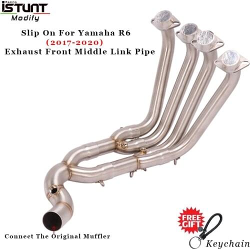 Motorcycle Exhaust System Escape Modified Stainless Steel Front Middle Link Pipe For Yamaha YZF-R6 r6 2017 2018 2019 2020