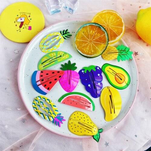 Baby Girls Fruit Hair Clips & Pins Hair Clips 2021 New Fashion Sweet Color Candy Fruit Barrette Hair Accessories