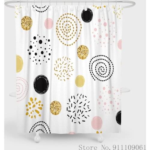 Modern Contracted Small Fresh Style 3D Print Shower Curtains Waterproof Mildew Proof Polyester Fabric Bathroom Partition Curtain