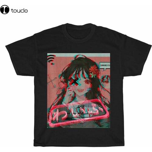 Anime Manga Retro 80 90S Waifu Girl Aesthetic Vaporwave T-Shirts Cotton Trend Tee Shirt