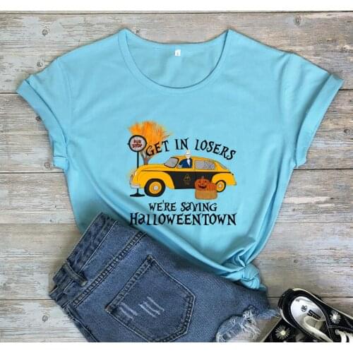 GET IT LOSERS WE'RE SAVING HaLLOWEENTOWN Shirt Funny halloween car tees holiday shirts women casual grunge vintage aesthetic Tee
