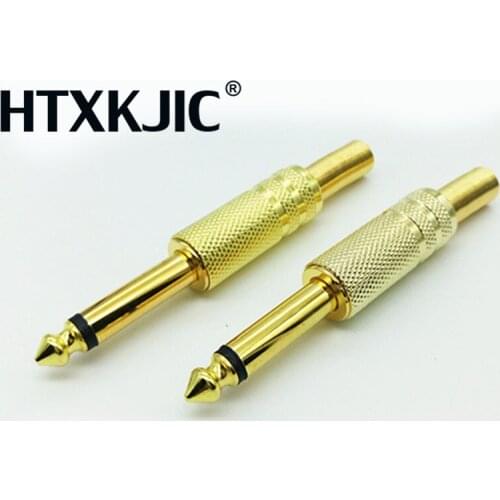 10pcs 6.35mm / 6.5mm 3 Pole stereo Amplifier Plug 6.35 / 6.5 3 Pin Gold Plated Microphone jack Plug Audio Connector