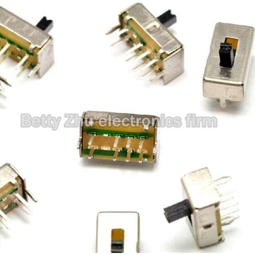 100PCS/LOT SS23D07VG4 with bracket Slide Switche two rows of 8 feet 3 files handle high 4MM