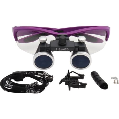 2.5X Dental Loupe Dental Lab Medical Loupe Dental Magnifier Dentists Purple
