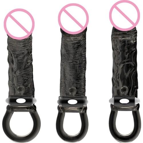 3 Size Male Dildo Penis Extension Extender Thick Sheath Sleeve Girth Enhancer Mace Adult Sex Toys for Men