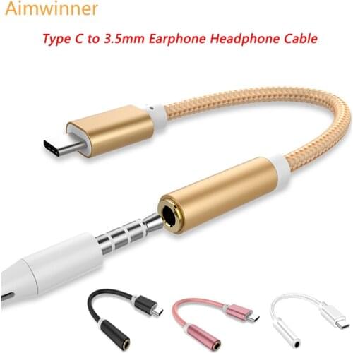 4 Colors Type C to 3.5 Earphone Adapter USB 3.1 Type-C USB-C Male 3.5mm AUX Audio Jack Cable Converter Headphone Headset Adapter