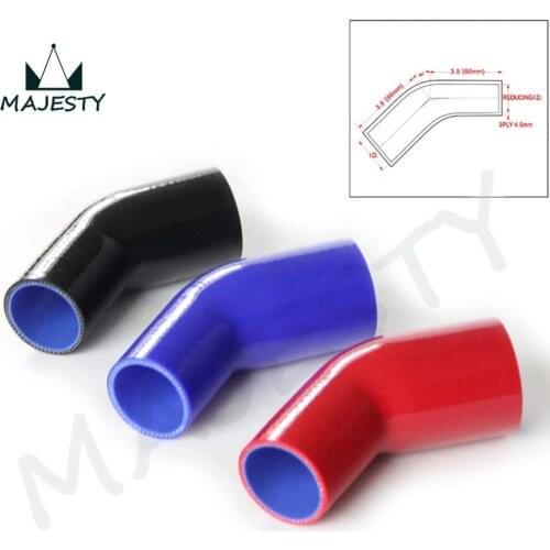5 pcs 45 Degree Racing Silicone Hose Reducer Elbow Pipe Hose Intercooler Turbo hose 64mm-76mm black/blue/red