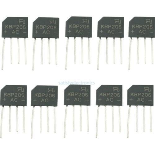 5PCS/Lot New KBP206 KBP206G DIP Bridge Rectifier 2A 600V