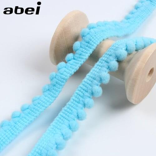 5Yards 10mm Pompom Lace Ribbon Wedding Craft Handmade Sewing Green Pom Pom Fringe Lace Trims Special Lace Fabric Supplier