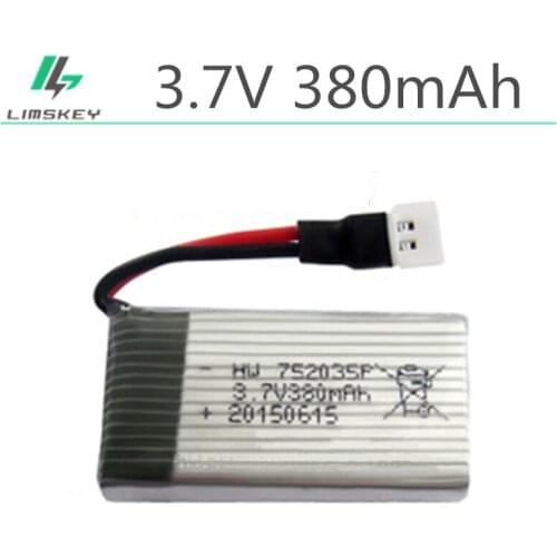 Wholesale 500Pcs Upgraded for Hubsan X4 H107 Ladybird RC Quadcopter 25C 3.7V 380mAh Lipo Battery 3.7 Lipo For Hubsan X4 H107
